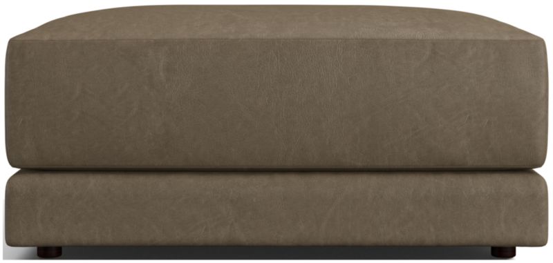 Gather Deep Leather Cocktail Ottoman - image 0 of 7