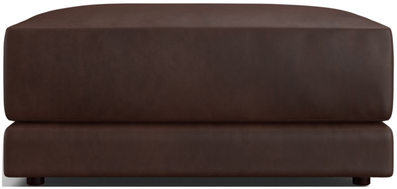 Gather Deep Leather Cocktail Ottoman - image 0 of 7