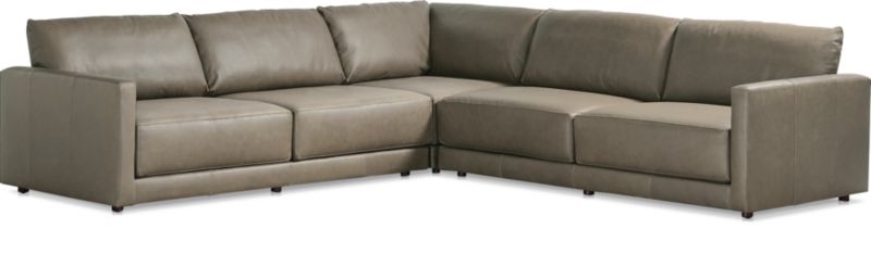 Gather Deep Leather 3-Piece Sectional Sofa - image 0 of 9