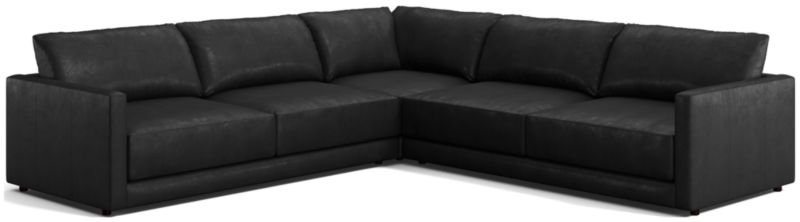 Gather Deep Leather 3-Piece Sectional Sofa - image 0 of 9