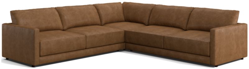 Gather Deep Leather 3-Piece Sectional Sofa - image 0 of 9