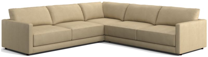 Gather Deep Leather 3-Piece Sectional Sofa - image 0 of 9