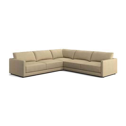 Gather Deep Leather 3-Piece Sectional Sofa