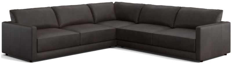 Gather Deep Leather 3-Piece Sectional Sofa - image 0 of 9