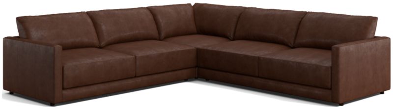 Gather Deep Leather 3-Piece Sectional Sofa - image 0 of 9