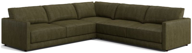 Gather Deep Leather 3-Piece Sectional Sofa - image 0 of 9