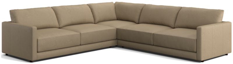 Gather Deep Leather 3-Piece Sectional Sofa - image 0 of 9