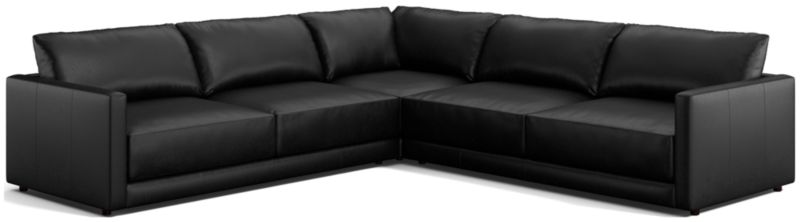 Gather Deep Leather 3-Piece Sectional Sofa - image 0 of 10