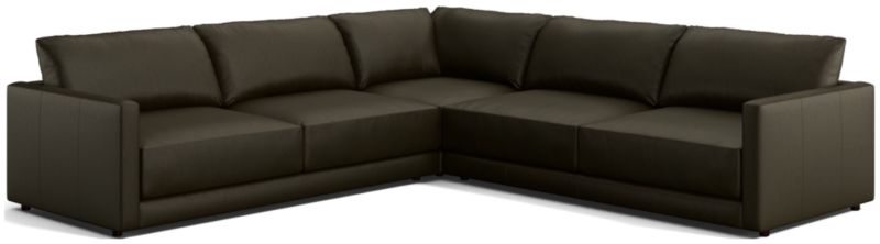 Gather Deep Leather 3-Piece Sectional Sofa - image 0 of 9