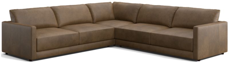 Gather Deep Leather 3-Piece Sectional Sofa - image 0 of 9