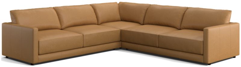 Gather Deep Leather 3-Piece Sectional Sofa - image 0 of 10