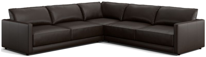 Gather Deep Leather 3-Piece Sectional Sofa - image 0 of 10