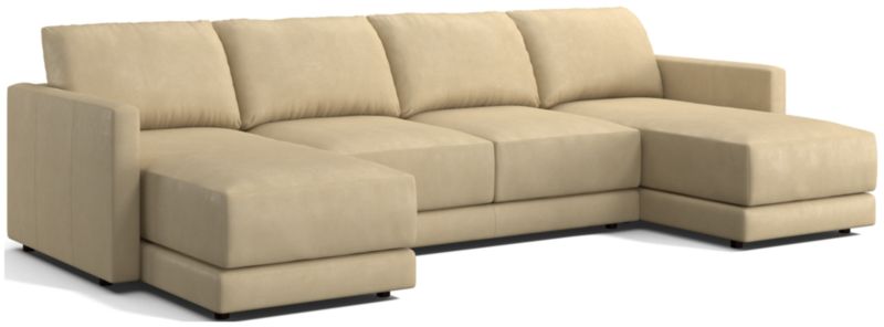 Gather Deep Leather 3-Piece Sectional Sofa - image 0 of 10