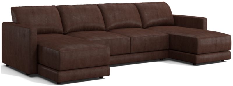 Gather Deep Leather 3-Piece Sectional Sofa - image 0 of 10