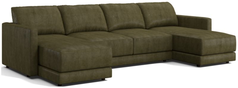 Gather Deep Leather 3-Piece Sectional Sofa - image 0 of 10