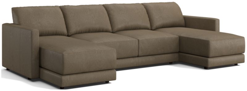 Gather Deep Leather 3-Piece Sectional Sofa - image 0 of 10