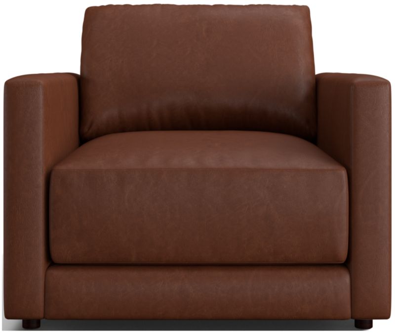 Gather Deep Leather Chair - image 0 of 10