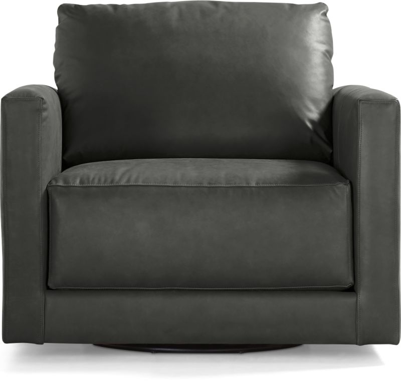 Gather Deep Leather Swivel Chair - image 0 of 10