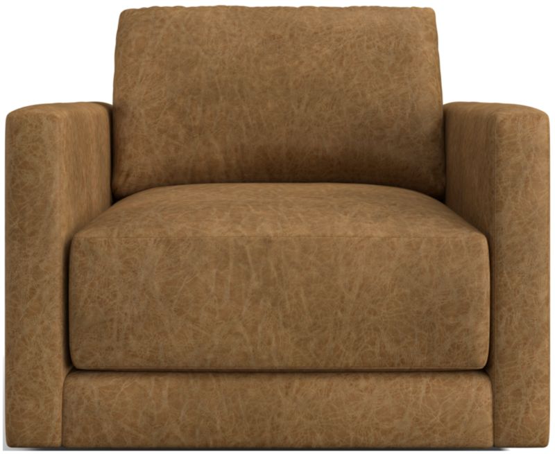 Gather Deep Leather Swivel Chair - image 0 of 10