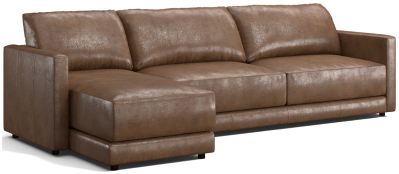 Gather Leather 2-Piece Sectional Sofa - image 0 of 9