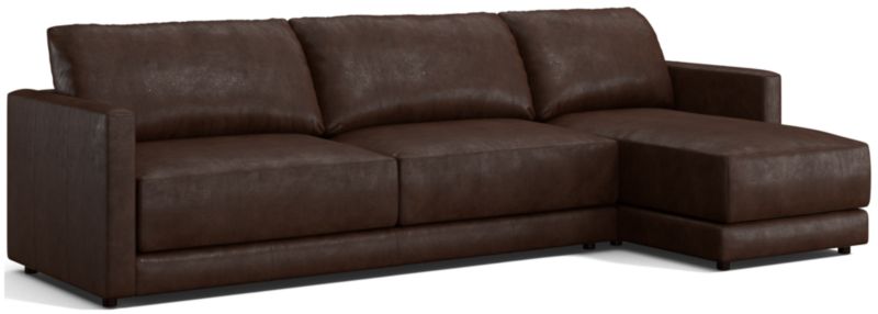 Gather Leather 2-Piece Sectional Sofa - image 0 of 9