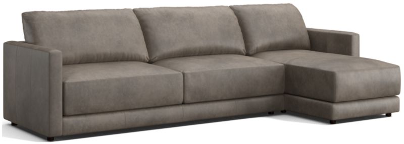 Gather Leather 2-Piece Sectional Sofa - image 0 of 9