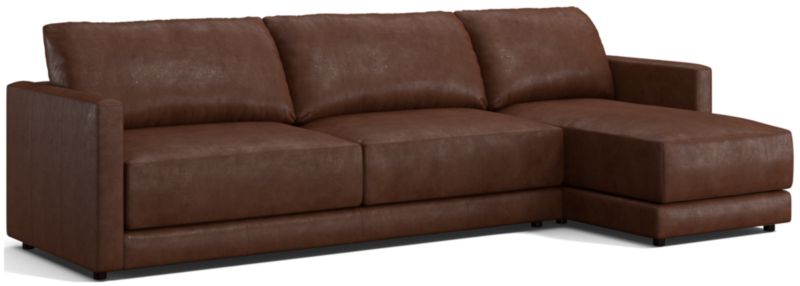 Gather Leather 2-Piece Sectional Sofa - image 0 of 9