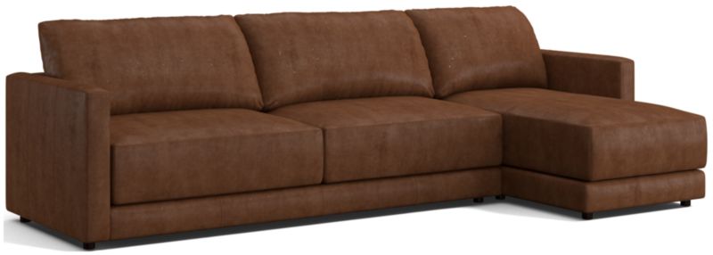 Gather Leather 2-Piece Sectional Sofa - image 0 of 9