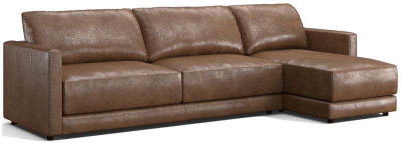 Gather Leather 2-Piece Sectional Sofa - image 0 of 9