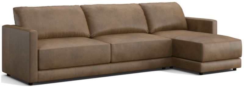 Gather Leather 2-Piece Sectional Sofa - image 0 of 9