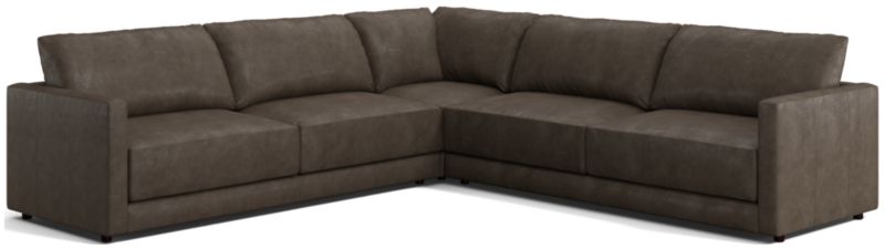 Gather Leather 3-Piece Sectional Sofa - image 0 of 9