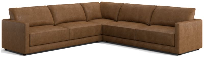 Gather Leather 3-Piece Sectional Sofa - image 0 of 9