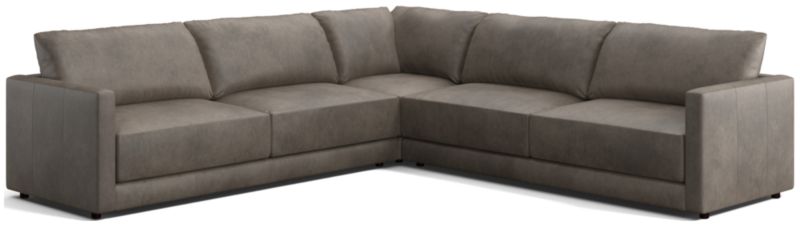 Gather Leather 3-Piece Sectional Sofa - image 0 of 9