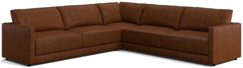 Gather Leather 3-Piece Sectional Sofa - image 0 of 9