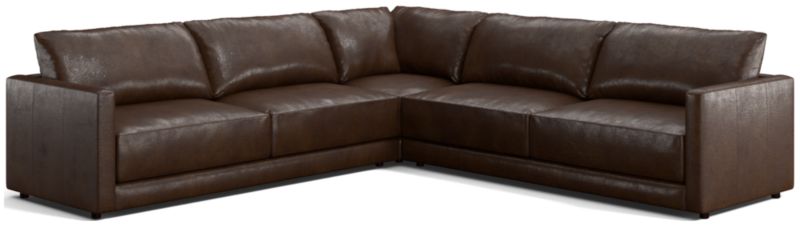 Gather Leather 3-Piece Sectional Sofa - image 0 of 9