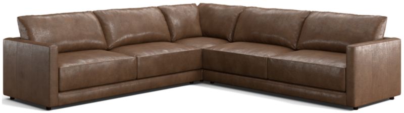 Gather Leather 3-Piece Sectional Sofa - image 0 of 9