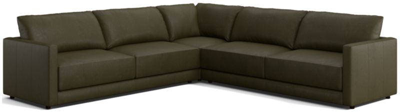 Gather Leather 3-Piece Sectional Sofa - image 0 of 9