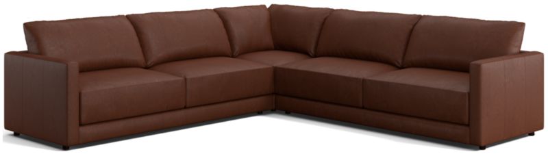 Gather Leather 3-Piece Sectional Sofa - image 0 of 9