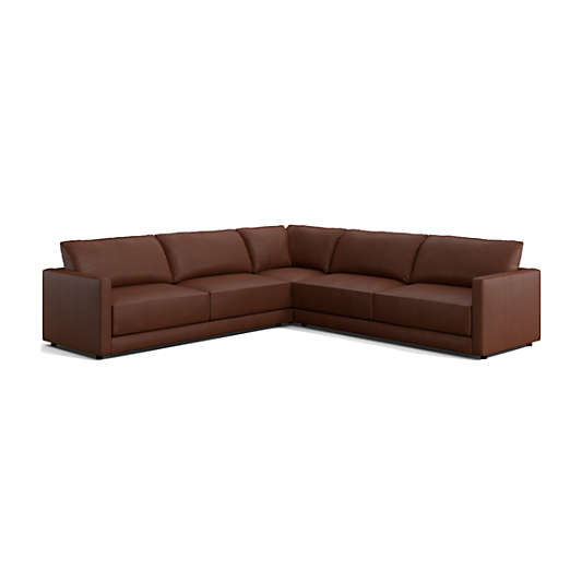 Gather Leather 3-Piece Sectional Sofa