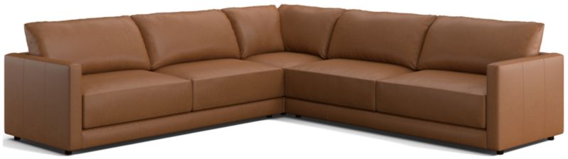 Gather Leather 3-Piece Sectional Sofa - image 0 of 10