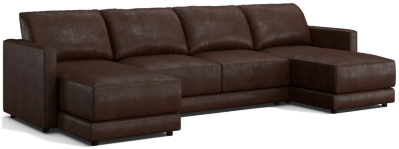 Gather Leather 3-Piece Sectional Sofa - image 0 of 9