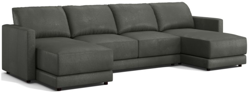 Gather Leather 3-Piece Sectional Sofa - image 0 of 10