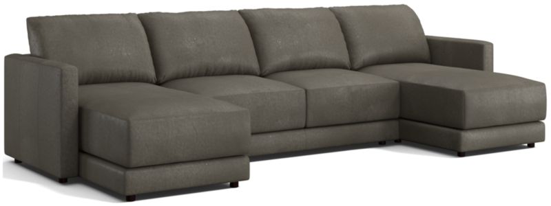 Gather Leather 3-Piece Sectional Sofa - image 0 of 10