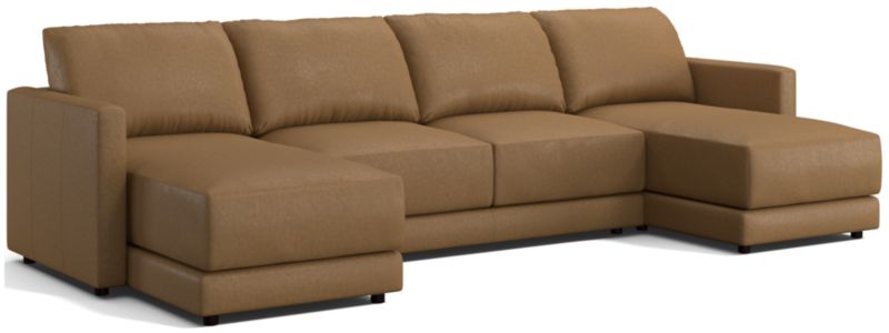 Gather Leather 3-Piece Sectional Sofa - image 0 of 10