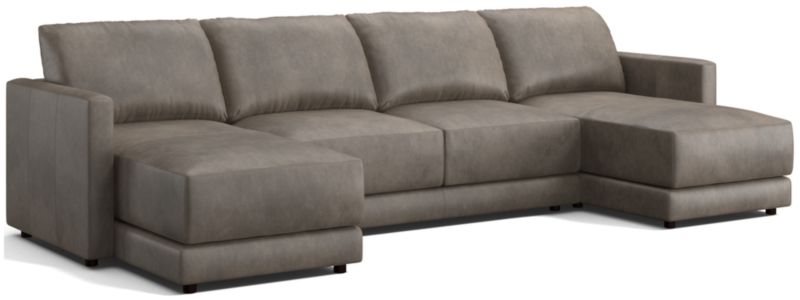 Gather Leather 3-Piece Sectional Sofa - image 0 of 9