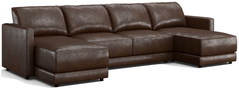 Gather Leather 3-Piece Sectional Sofa - image 0 of 9