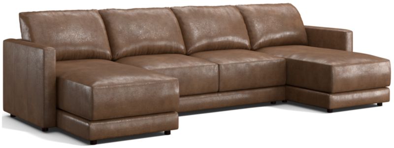 Gather Leather 3-Piece Sectional Sofa - image 0 of 9