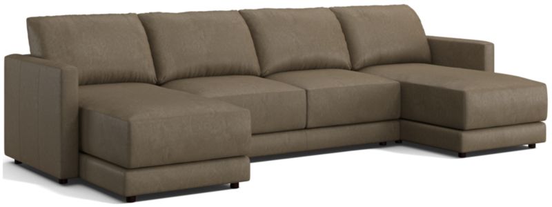 Gather Leather 3-Piece Sectional Sofa - image 0 of 9