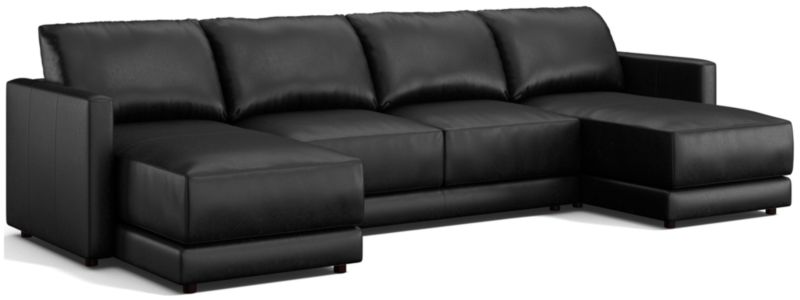 Gather Leather 3-Piece Sectional Sofa - image 0 of 10