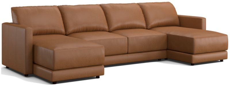 Gather Leather 3-Piece Sectional Sofa - image 0 of 10